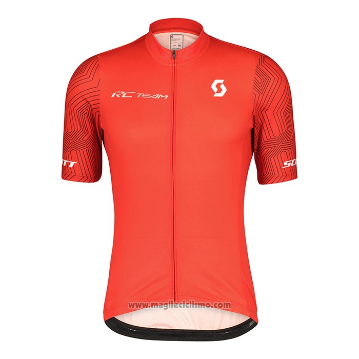 2022 Abbigliamento Ciclismo Scott Rosso Manica Corta e Salopette