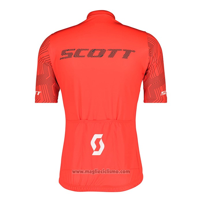 2022 Abbigliamento Ciclismo Scott Rosso Manica Corta e Salopette