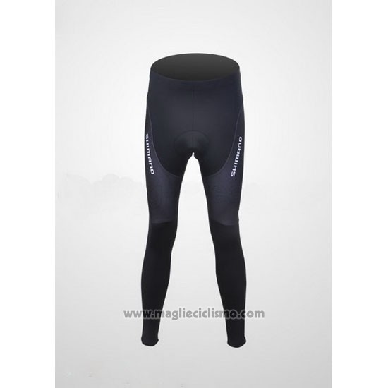 2011 Abbigliamento Ciclismo Shimano Blu e Grigio Manica Lunga e Salopette
