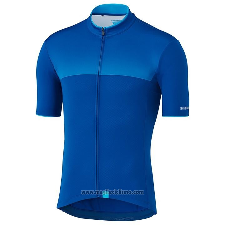 2020 Abbigliamento Ciclismo Shimano Blu Manica Corta e Salopette