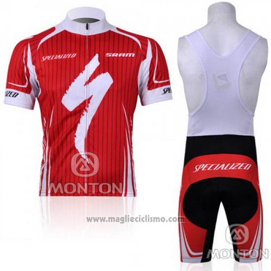 2011 Abbigliamento Ciclismo Specialized Bianco e Rosso Manica Corta e Salopette