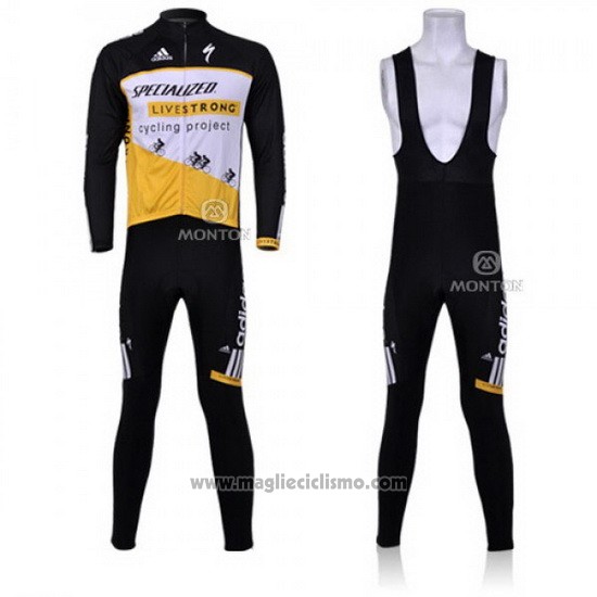 2011 Abbigliamento Ciclismo Specialized Giallo e Nero Manica Lunga e Salopette
