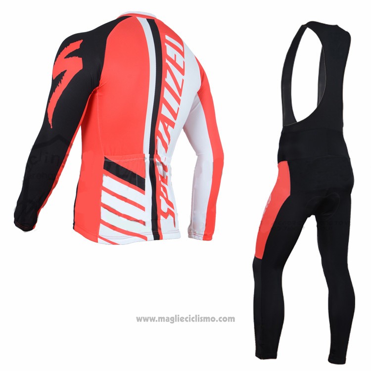 2016 Abbigliamento Ciclismo Specialized Arancione e Nero Manica Lunga e Salopette