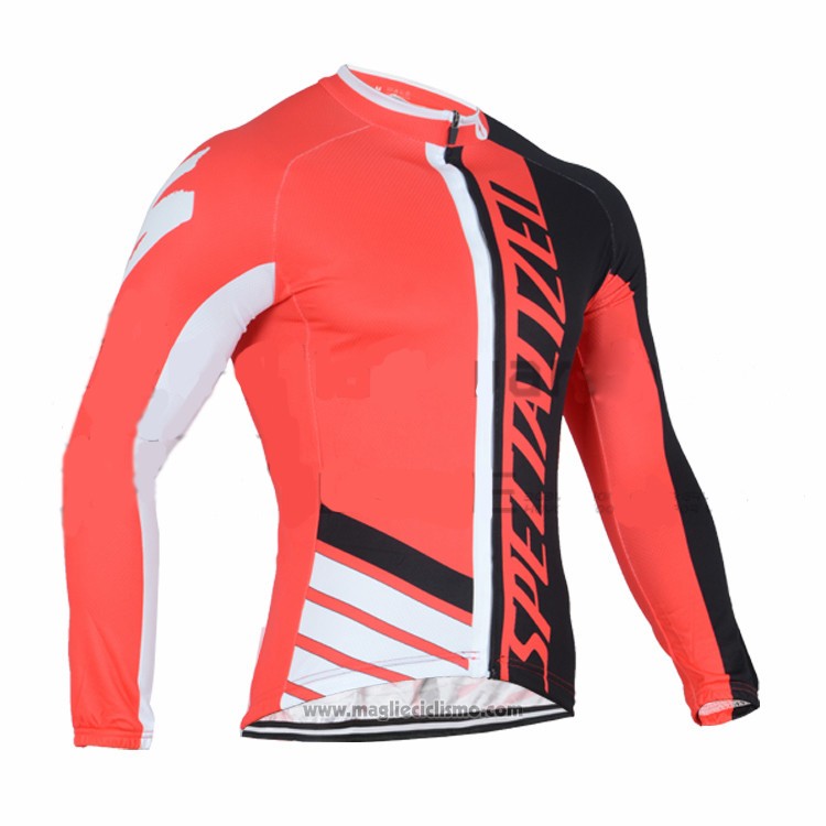 2016 Abbigliamento Ciclismo Specialized Arancione e Nero Manica Lunga e Salopette