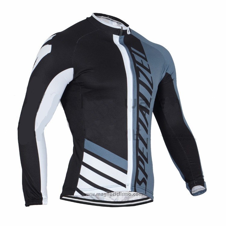 2016 Abbigliamento Ciclismo Specialized Bianco e Blu Manica Lunga e Salopette