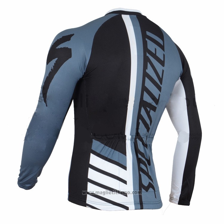 2016 Abbigliamento Ciclismo Specialized Bianco e Blu Manica Lunga e Salopette