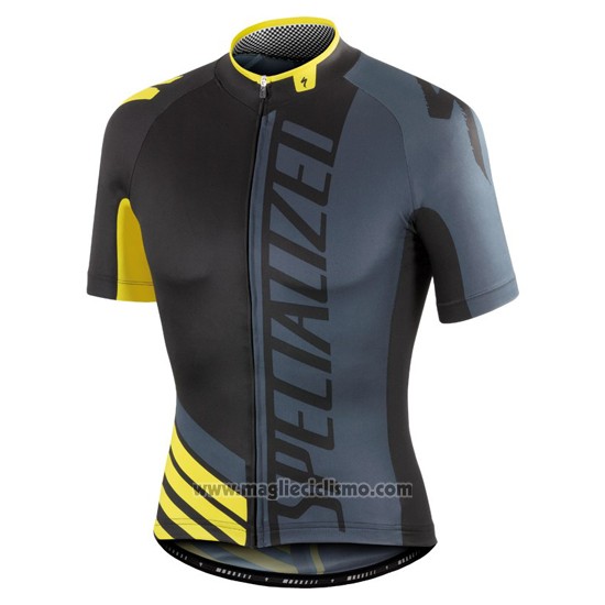 2016 Abbigliamento Ciclismo Specialized Giallo e Grigio Manica Corta e Salopette