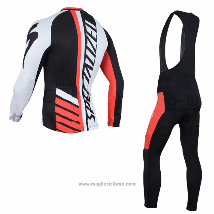 2016 Abbigliamento Ciclismo Specialized Nero e Arancione Manica Lunga e Salopette