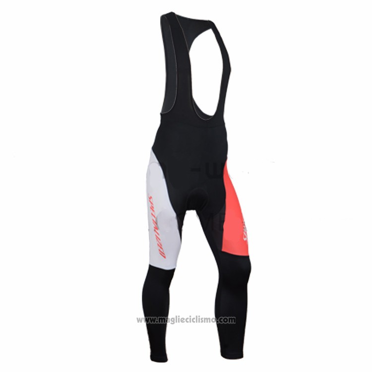 2016 Abbigliamento Ciclismo Specialized Nero e Arancione Manica Lunga e Salopette