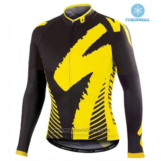 2016 Abbigliamento Ciclismo Specialized Nero e Giallo Manica Lunga e Salopette