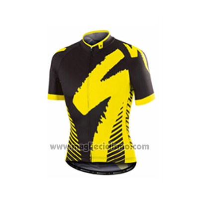 2016 Abbigliamento Ciclismo Specialized Scuro Nero e Giallo Manica Corta e Salopette