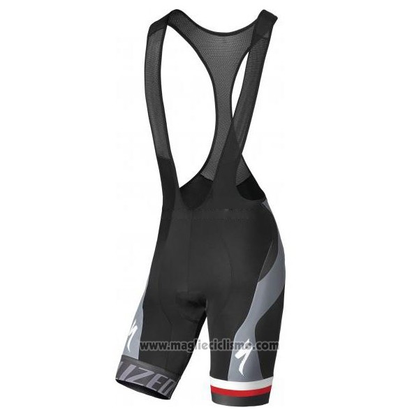 2016 Abbigliamento Ciclismo Specialized Spento Rosso e Nero Manica Corta e Salopette