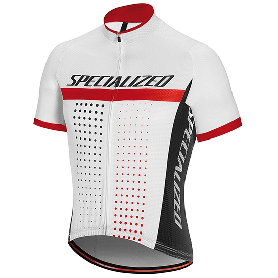 2018 Abbigliamento Ciclismo Specialized Bianco Rosso Manica Corta e Salopette