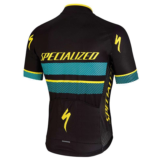 2018 Abbigliamento Ciclismo Specialized Nero Blu Giallo Manica Corta e Salopette