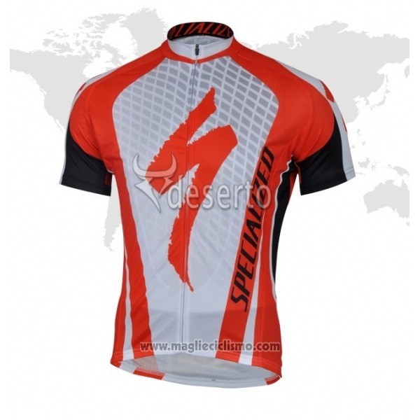 2018 Abbigliamento Ciclismo Specialized Rosso Bianco Manica Corta e Salopette