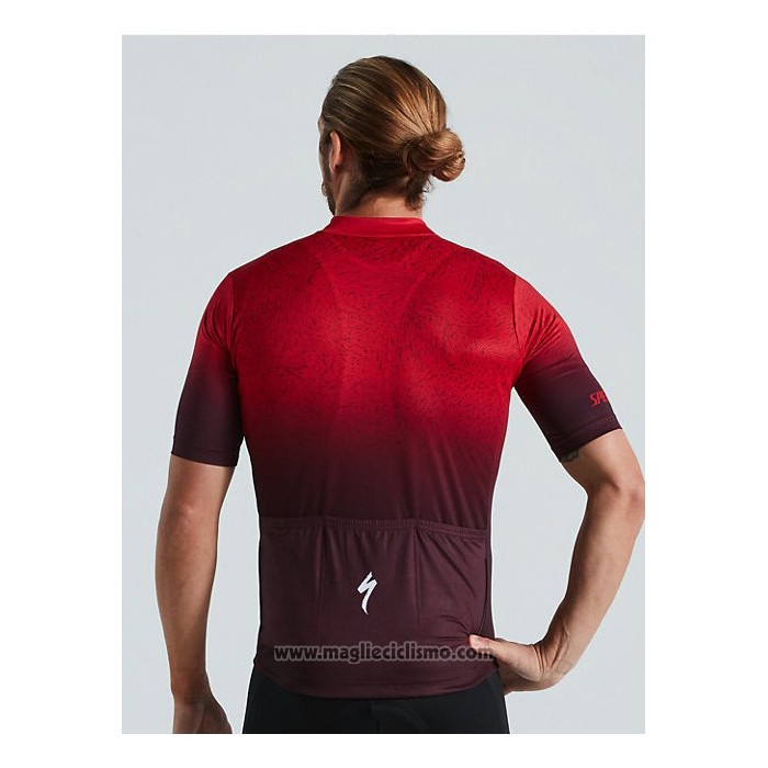 2021 Abbigliamento Ciclismo Specialized Scuro Rosso Manica Corta e Salopette