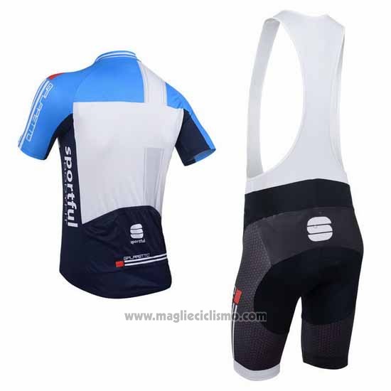 2013 Abbigliamento Ciclismo Sportful Bianco e Celeste Manica Corta e Salopette