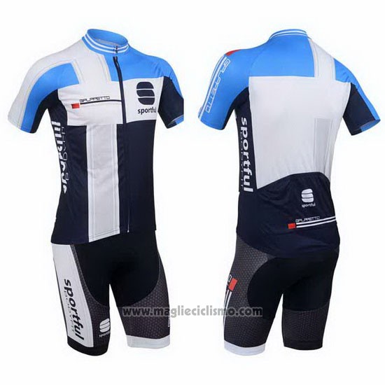 2013 Abbigliamento Ciclismo Sportful Bianco e Celeste Manica Corta e Salopette