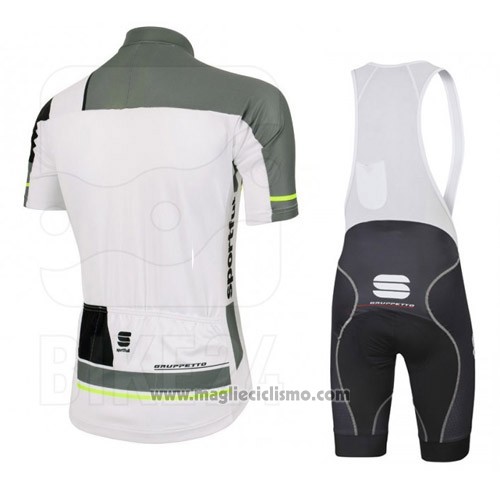 2016 Abbigliamento Ciclismo Sportful Bianco e Grigio Manica Corta e Salopette