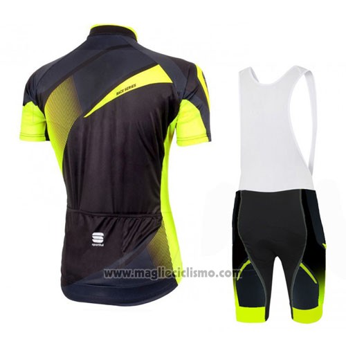 2016 Abbigliamento Ciclismo Sportful Giallo e Nero Manica Corta e Salopette