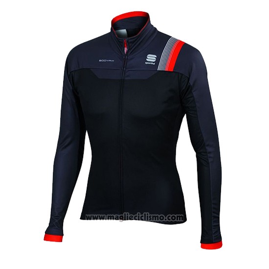 2016 Abbigliamento Ciclismo Sportful Rosso e Nero Manica Lunga e Salopette