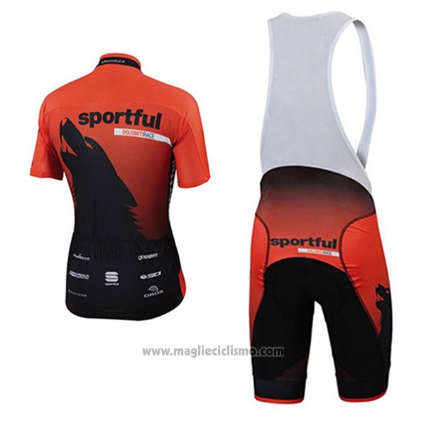 2017 Abbigliamento Ciclismo Sportful Arancione Manica Corta e Salopette