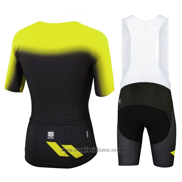 2017 Abbigliamento Ciclismo Sportful Giallo e Nero Manica Corta e Salopette