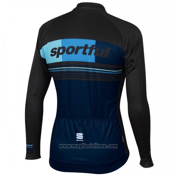 2017 Abbigliamento Ciclismo Sportful Nero Manica Lunga e Salopette
