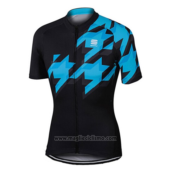 2017 Abbigliamento Ciclismo Sportful Nero e Blu Manica Corta e Salopette