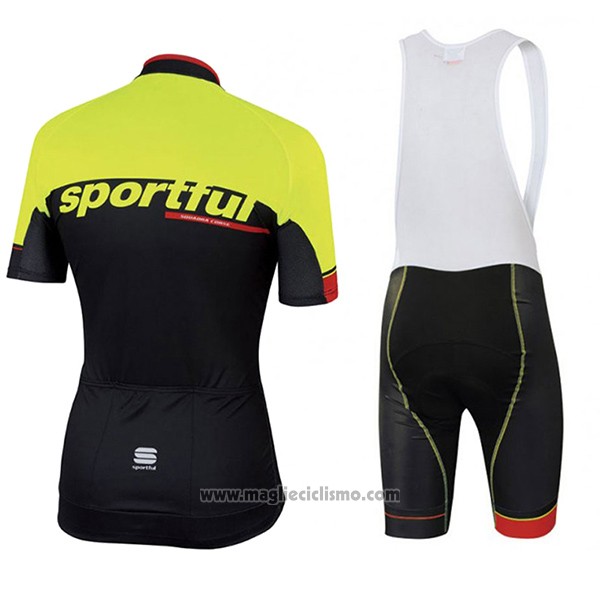 2017 Abbigliamento Ciclismo Sportful Sc Nero e Verde Manica Corta e Salopette