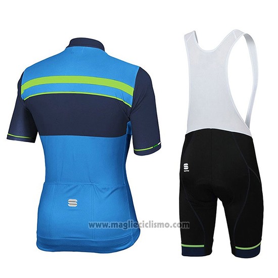 2018 Abbigliamento Ciclismo Sportful Blu Manica Corta e Salopette