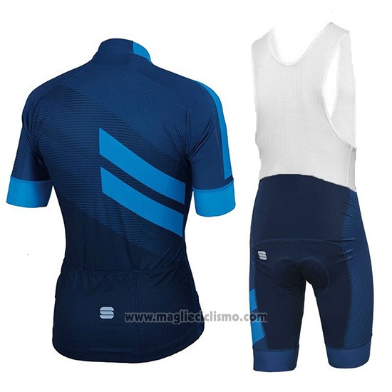 2018 Abbigliamento Ciclismo Sportful Spento Blu Manica Corta e Salopette