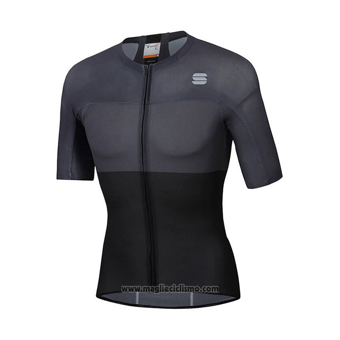 2021 Abbigliamento Ciclismo Sportful Nero Grigio Manica Corta e Salopette