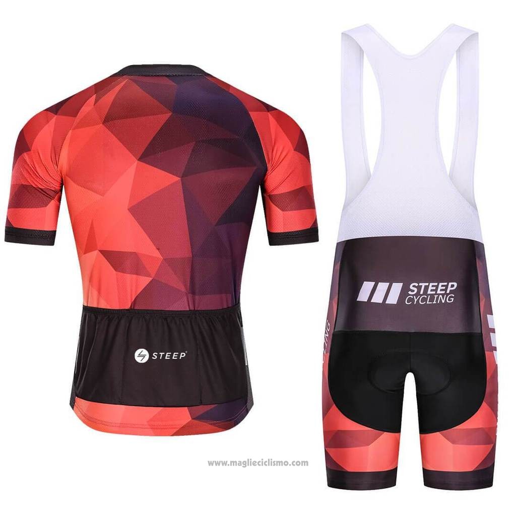 2021 Abbigliamento Ciclismo Steep Arancione Viola Manica Corta e Salopette