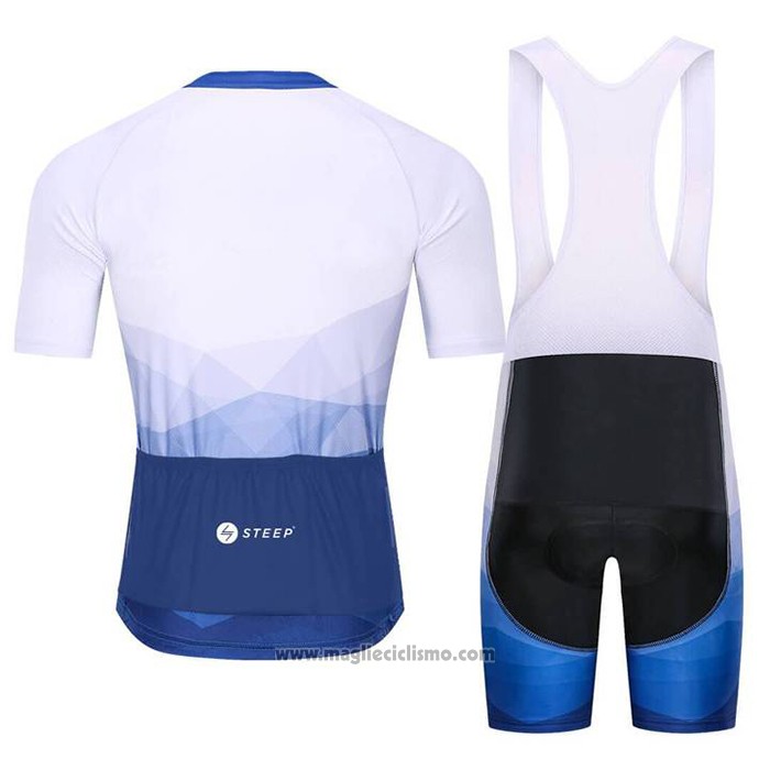 2021 Abbigliamento Ciclismo Steep Blu Manica Corta e Salopette