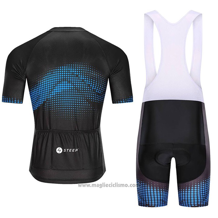 2021 Abbigliamento Ciclismo Steep Nero Blu Manica Corta e Salopette