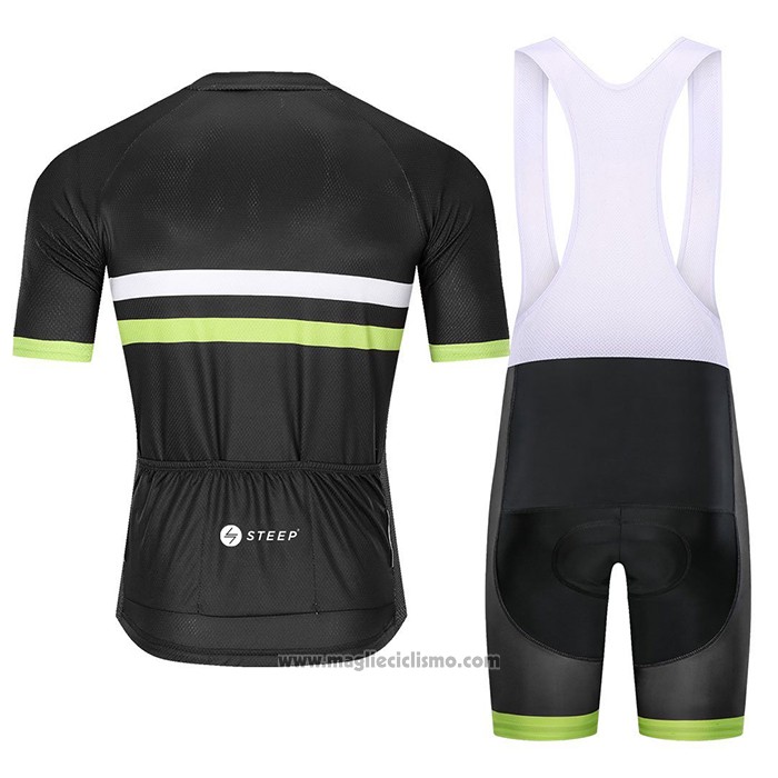 2021 Abbigliamento Ciclismo Steep Nero Giallo Manica Corta e Salopette
