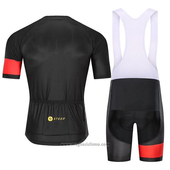2021 Abbigliamento Ciclismo Steep Rosso Giallo Manica Corta e Salopette