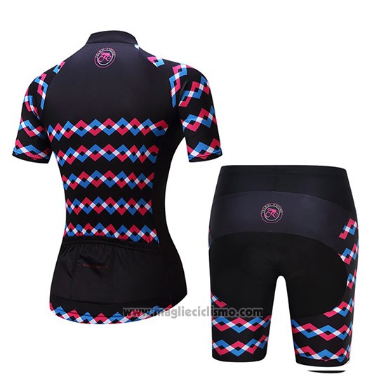 2019 Abbigliamento Ciclismo Donne Teleyi Viola Nero Manica Corta e Salopette