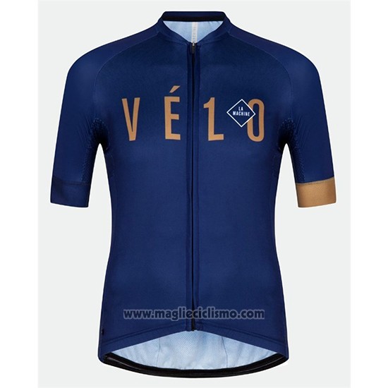2018 Abbigliamento Ciclismo Velo Blu Arancione Manica Corta e Salopette