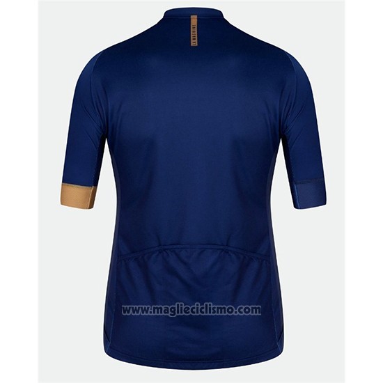 2018 Abbigliamento Ciclismo Velo Blu Arancione Manica Corta e Salopette