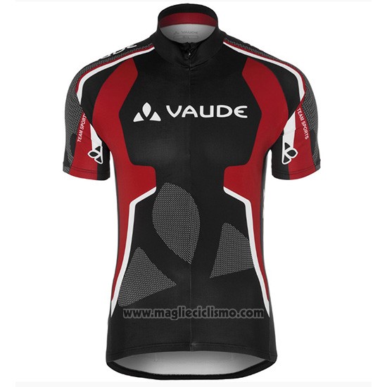 2018 Abbigliamento Ciclismo Vaude Nero e Rosso Manica Corta e Salopette