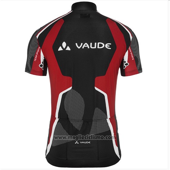 2018 Abbigliamento Ciclismo Vaude Nero e Rosso Manica Corta e Salopette