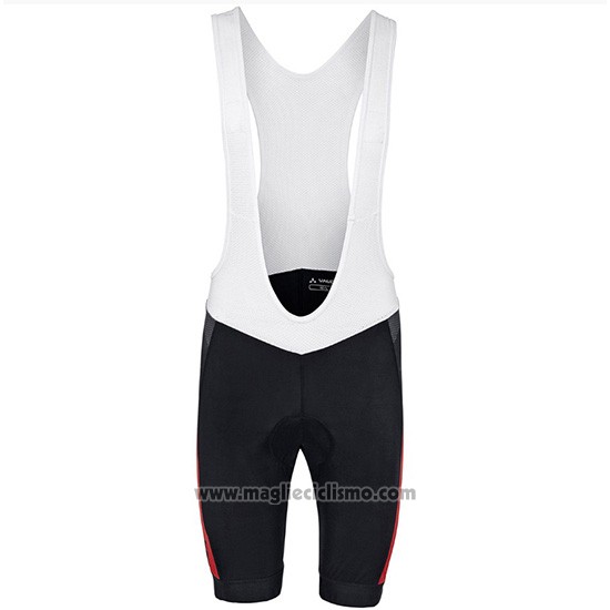 2018 Abbigliamento Ciclismo Vaude Nero e Rosso Manica Corta e Salopette