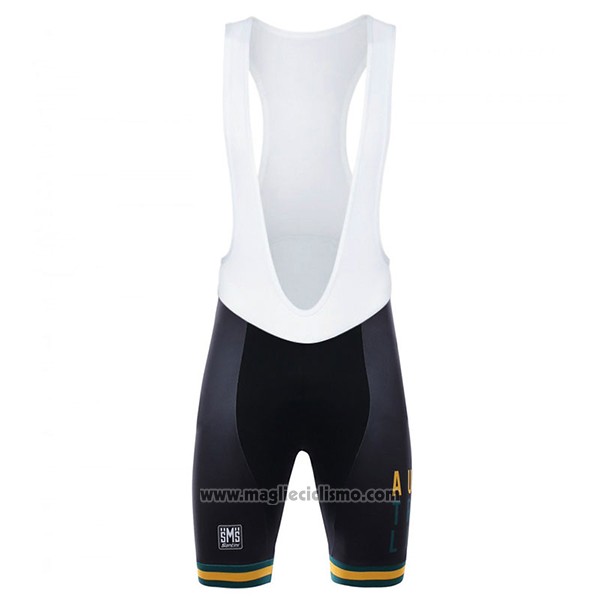 2017 Abbigliamento Ciclismo Australia Bianco e Giallo Manica Corta e Salopette
