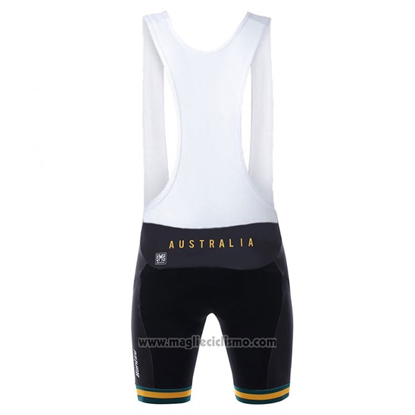 2017 Abbigliamento Ciclismo Australia Bianco e Giallo Manica Corta e Salopette
