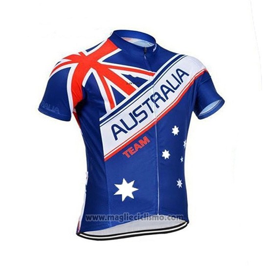2018 Abbigliamento Ciclismo Australia Blu e Rosso Manica Corta e Salopette