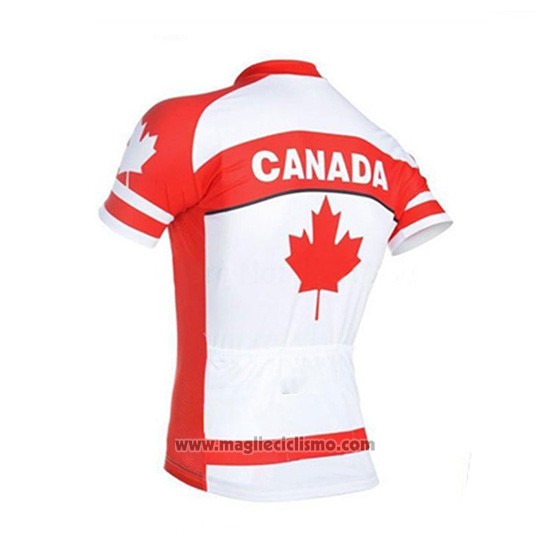 2018 Abbigliamento Ciclismo Canada Arancione e Bianco Manica Corta e Salopette