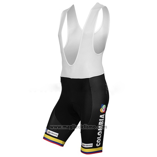 2014 Abbigliamento Ciclismo Colombia Nero Manica Corta e Salopette