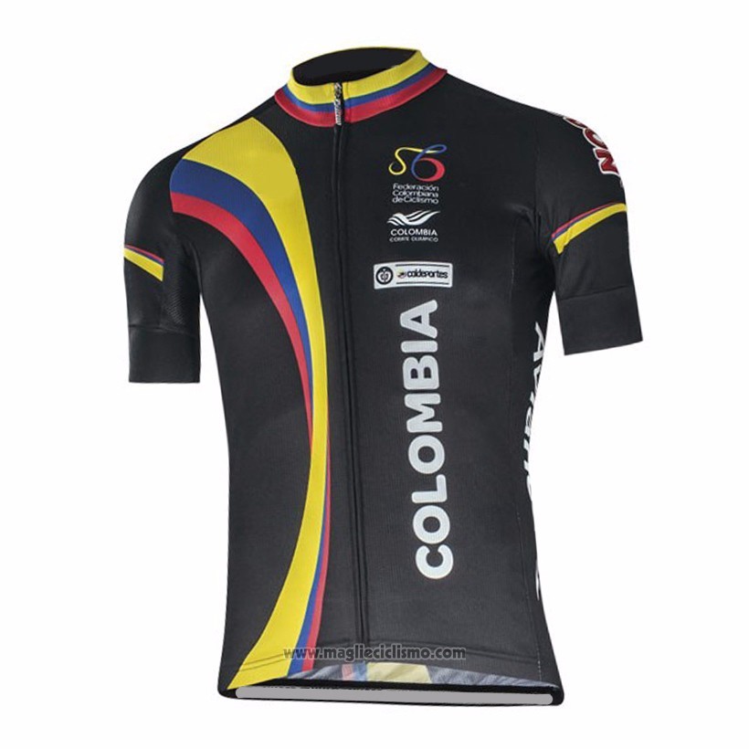 2017 Abbigliamento Ciclismo Colombia Nero Manica Corta e Salopette